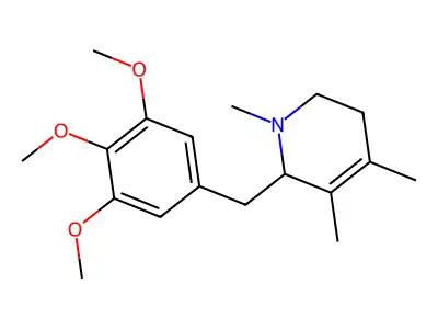 1,2,5,6-Tetrahydro-1,3,4-trimethyl-2-[(3,4,5-trimethoxyphenyl)methyl]pyridine structure