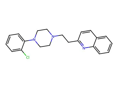 Quinoline, 2-(2-(4-(2-chlorophenyl)-1-piperazinyl)ethyl)- structure