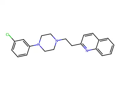 Quinoline, 2-(2-(4-(3-chlorophenyl)-1-piperazinyl)ethyl)- structure