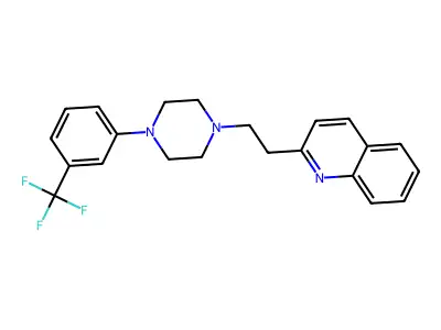 Quinoline, 2-(2-(4-(3-(trifluoromethyl)phenyl)-1-piperazinyl)ethyl)- structure