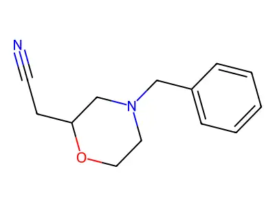 4-Benzyl-2-morpholineacetonitrile structure