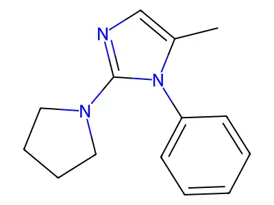 Imidazole, 5-methyl-1-phenyl-2-(pyrrolidinyl)- structure