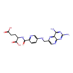 L-Glutamic acid, N-[[5-[[(2,4-diamino-6-pteridinyl)methyl]amino]-2-pyridinyl]carbonyl]- structure