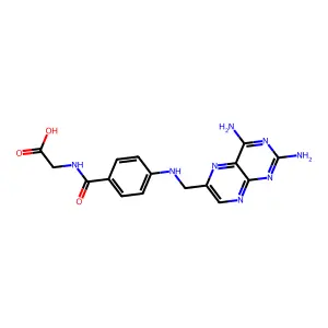 N-(4-{[(2,4-Diaminopteridin-6-yl)methyl]amino}benzoyl)glycine structure