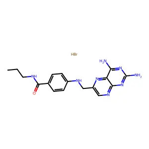 4-[(2,4-diaminopteridin-6-yl)methylamino]-N-propylbenzamide;hydrobromide structure