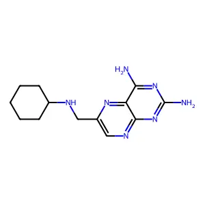 6-[(Cyclohexylamino)methyl]pteridine-2,4-diamine structure