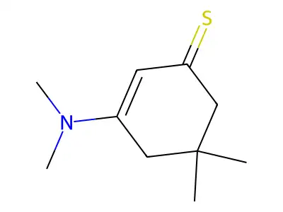 3-(Dimethylamino)-5,5-dimethylcyclohex-2-ene-1-thione structure