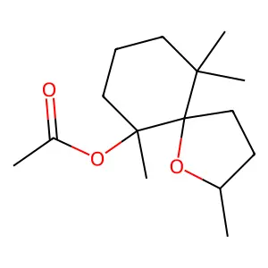 1-Oxaspiro(4.5)decan-6-ol, 2,6,10,10-tetramethyl-, 6-acetate, (2R,5R,6S)-rel- structure