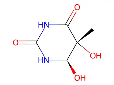 2,4(1H,3H)-Pyrimidinedione, dihydro-5,6-dihydroxy-5-methyl-, trans- structure