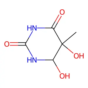 2,4(1H,3H)-Pyrimidinedione, dihydro-5,6-dihydroxy-5-methyl-, (5R-trans)- structure