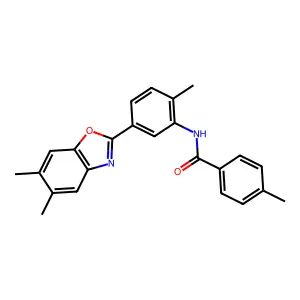 N-[5-(5,6-dimethyl-1,3-benzoxazol-2-yl)-2-methylphenyl]-4-methylbenzamide structure