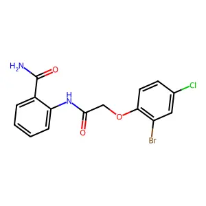 2-{[(2-Bromo-4-chlorophenoxy)acetyl]amino}benzamide structure