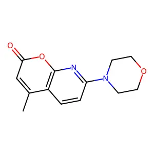 2H-Pyrano(2,3-b)pyridin-2-one, 4-methyl-7-(4-morpholinyl)- structure