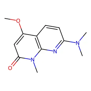 7-(dimethylamino)-4-methoxy-1-methyl-1,8-naphthyridin-2(1H)-one structure