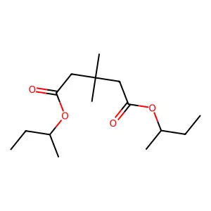 Pentanedioic acid, 3,3-dimethyl-, bis(1-methylpropyl) ester structure