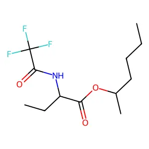 Butanoic acid, 2-[(trifluoroacetyl)amino]-, 1-methylpentyl ester structure