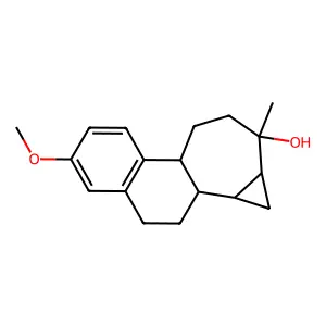1,1a,1b,2,3,7b,8,9,10,10a-Decahydro-5-methoxy-10-methylcyclopropa[3,4]cyclohepta[1,2-a]naphthalen-10-ol structure
