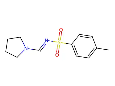 4-methyl-N-(pyrrolidin-1-ylmethylidene)benzenesulfonamide structure