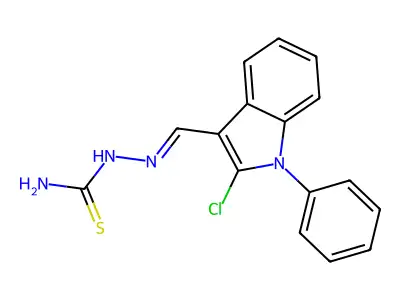 [(2-Chloro-1-phenylindol-3-yl)methylideneamino]thiourea structure
