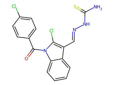[[2-Chloro-1-(4-chlorobenzoyl)indol-3-yl]methylideneamino]thiourea structure