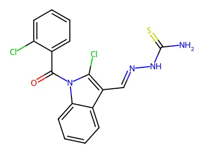 [[2-Chloro-1-(2-chlorobenzoyl)indol-3-yl]methylideneamino]thiourea structure
