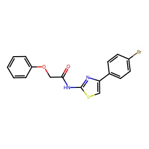 N-[4-(4-bromophenyl)-1,3-thiazol-2-yl]-2-phenoxyacetamide structure