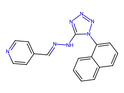 1-naphthalen-1-yl-N-(pyridin-4-ylmethylideneamino)tetrazol-5-amine structure