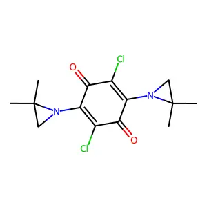 2,5-Dichloro-3,6-bis(2,2-dimethylaziridin-1-yl)cyclohexa-2,5-diene-1,4-dione structure