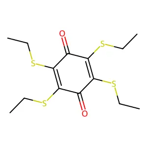 2,3,5,6-Tetrakis(ethylsulfanyl)cyclohexa-2,5-diene-1,4-dione structure