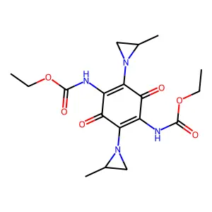 2,5-Bis(ethoxycarbonylamino)-3,6-bis(2-methyl-1-aziridinyl)-1,4-benzoquinone structure