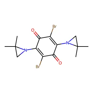 2,5-Dibromo-3,6-bis(2,2-dimethylaziridin-1-yl)cyclohexa-2,5-diene-1,4-dione structure