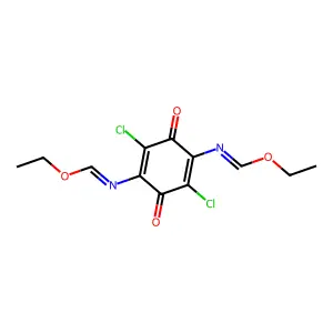 Diethyl (2,5-dichloro-3,6-dioxocyclohexa-1,4-diene-1,4-diyl)bismethanimidate structure