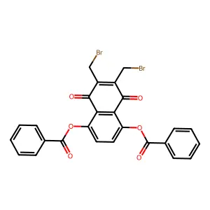 6,7-Bis(bromomethyl)-5,8-dioxo-5,8-dihydronaphthalene-1,4-diyl dibenzoate structure