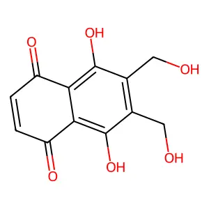 5,8-Dihydroxy-2,3-bis(hydroxymethyl)naphthoquinone structure