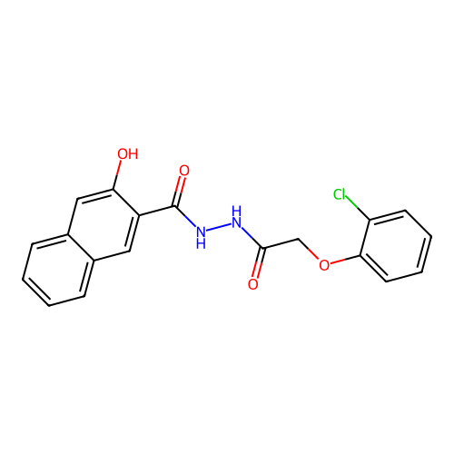 N'-[(2-chlorophenoxy)acetyl]-3-hydroxy-2-naphthohydrazide structure
