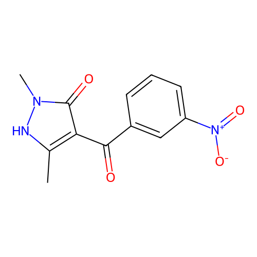 2,5-dimethyl-4-(3-nitrobenzoyl)-1H-pyrazol-3-one structure