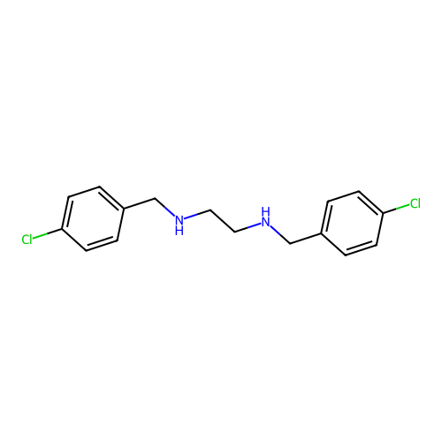 N,N'-bis[(4-chlorophenyl)methyl]ethane-1,2-diamine structure