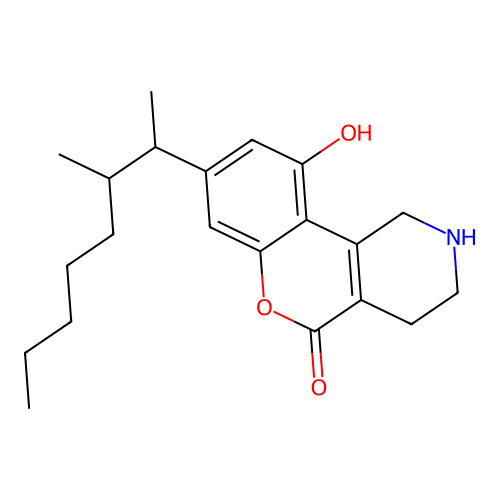 8-(1,2-Dimethylheptyl)-10-hydroxy-1,2,3,4-tetrahydro-5H-(1)benzopyrano(4,3-c)pyrid-5-one structure