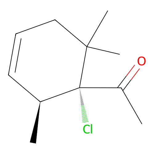 Ethanone, 1-(1-chloro-2,6,6-trimethyl-3-cyclohexen-1-yl)-, cis- structure