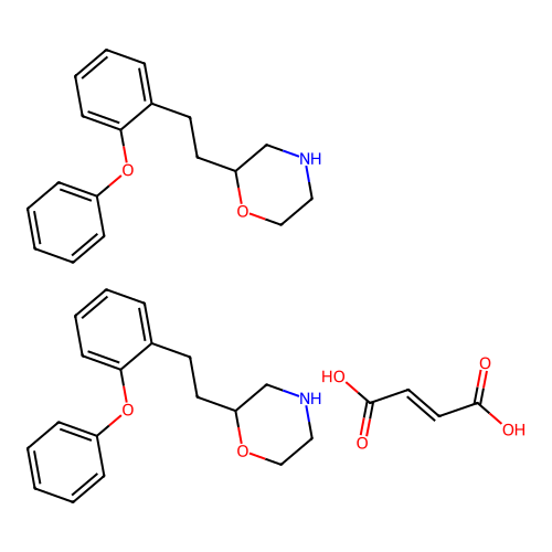 Morpholine, 2-(2-(2-phenoxyphenyl)ethyl)-, (Z)-2-butenedioate (2:1) structure