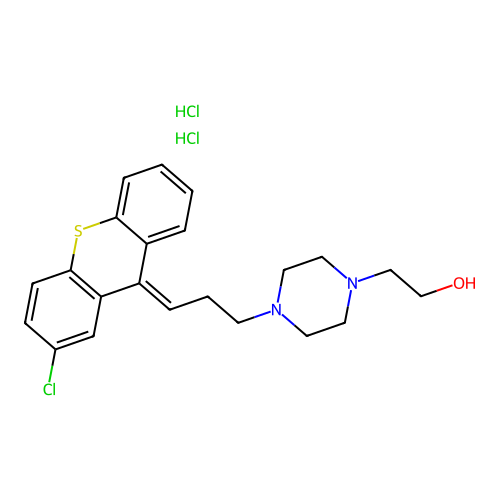 Clopenthixol dihydrochloride, trans structure