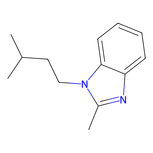 2-Methyl-1-(3-methylbutyl)benzimidazole structure