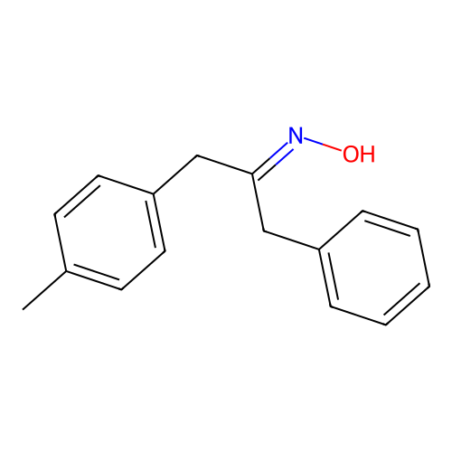 (NE)-N-[1-(4-methylphenyl)-3-phenylpropan-2-ylidene]hydroxylamine structure