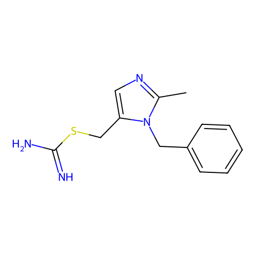(1-benzyl-2-methyl-1H-imidazol-5-yl)methyl imidothiocarbamate structure