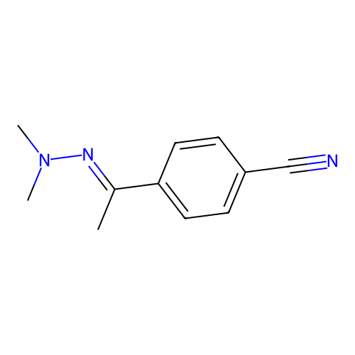 4-[(E)-N-(dimethylamino)-C-methylcarbonimidoyl]benzonitrile structure