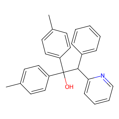 1,1-Di(4-methylphenyl)-2-phenyl-2-(2-pyridyl)ethanol structure