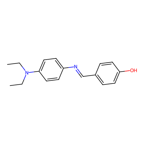 4-[(E)-{[4-(diethylamino)phenyl]imino}methyl]phenol structure