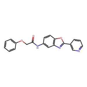 2-phenoxy-N-[2-(3-pyridinyl)-1,3-benzoxazol-5-yl]acetamide structure