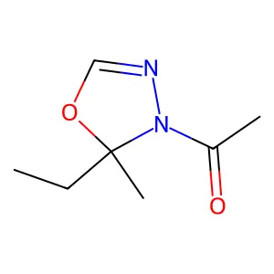 5-Ethyl-5-methyl-4-acetyl-1,3,4-oxadiazoline structure
