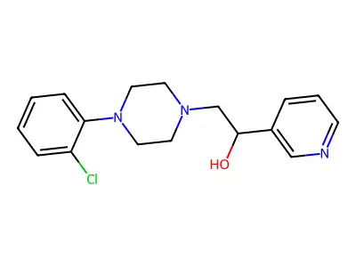 1-Piperazineethanol, 4-(o-chlorophenyl)-alpha-(3-pyridyl)- structure